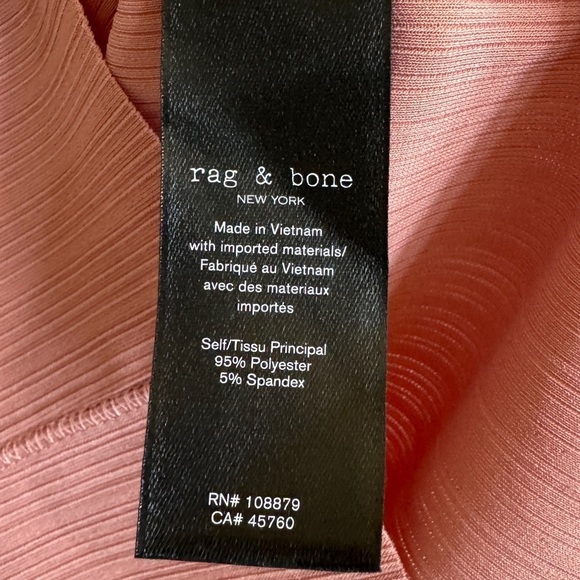 Rag & Bone Mauved Out Zoe Deep Vee Long Sleeve Tee, Size S - Picture 7 of 8